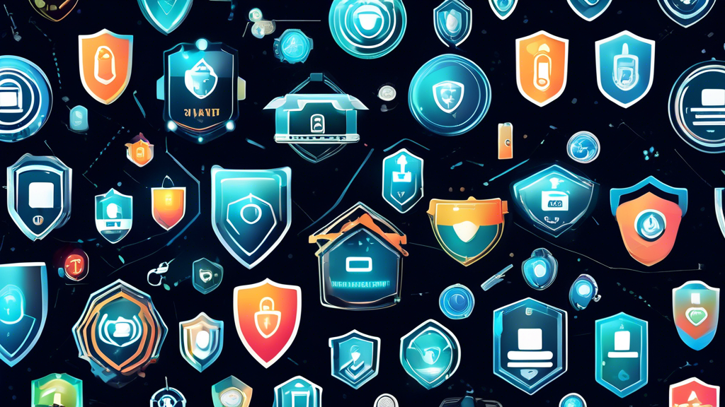 Create an image depicting various technology company logos surrounded by shields and secure locks, symbolizing robust online privacy protection. The scene is set in a modern digital landscape with holographic elements representing data and connectivity, where each company’s logo is illuminated, emphasizing security and trustworthiness.